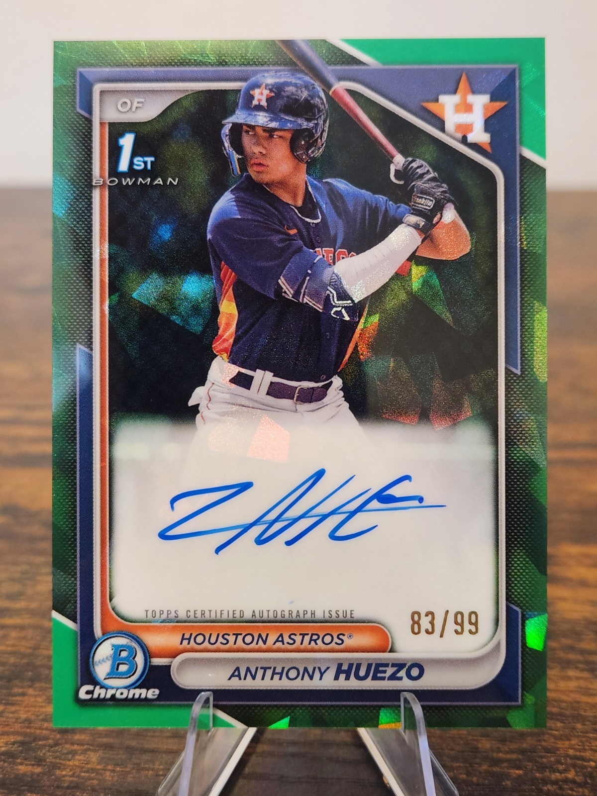 2024 Bowman Chrome 1st Green Sapphire Edition Prospects /99 Anthony Huezo Auto