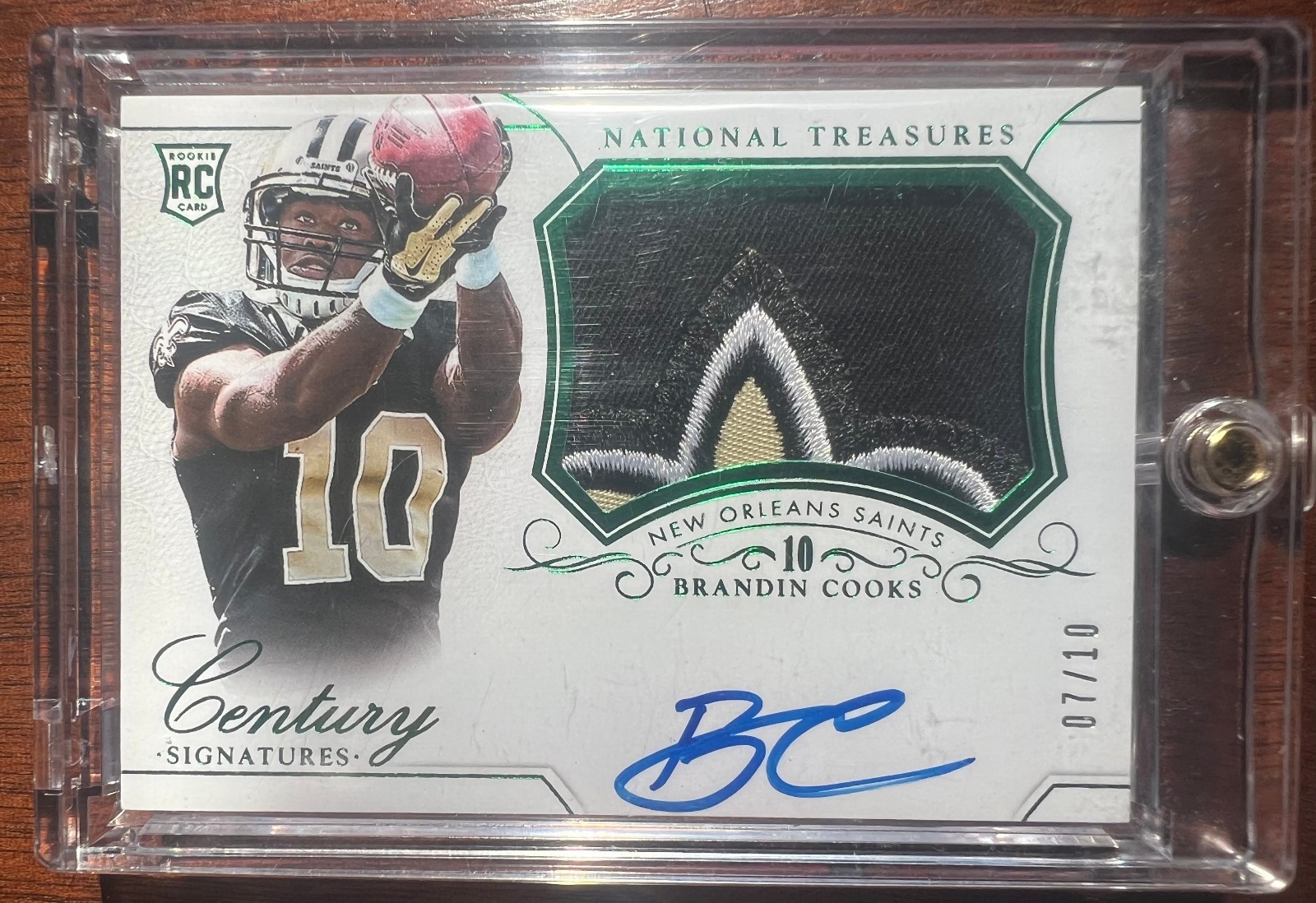 2014 National Treasures Brandin Cooks /10 RPA RC Auto Rookie Niners view 2