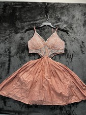 VENUS Women’s 10 Blush Crochet Lace Cutout Boho Fit & Flare Dress