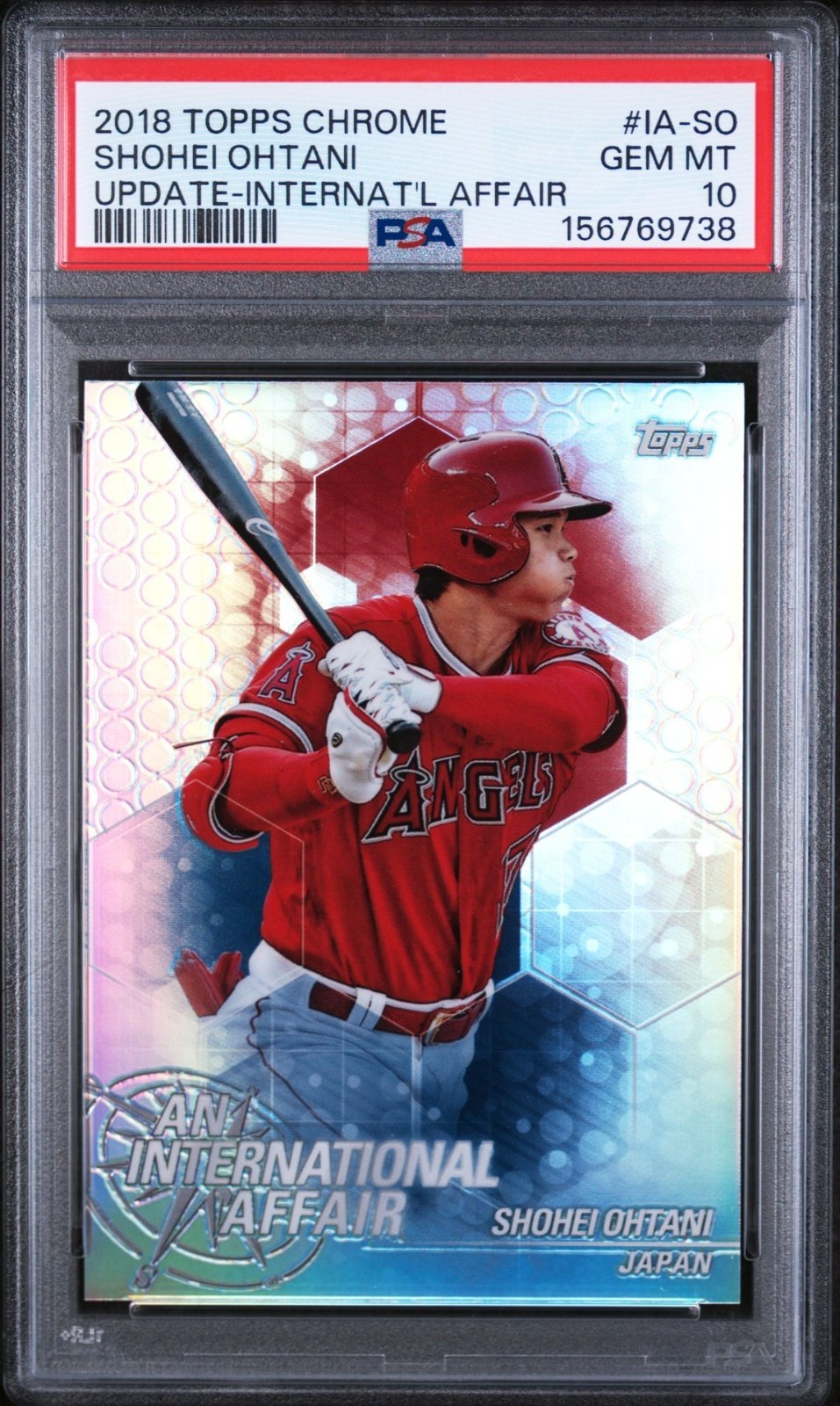 2018 TOPPS CHROME UPDATE AN INTERNATIONAL AFFAIR #IA-SO SHOHEI OHTANI PSA 10