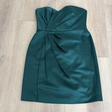 Davids Bridal Short Strapless Dress with Pleating Womens Size 10 Emerald Green