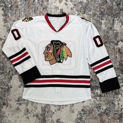 Clark Griswold # 00 Chicago Blackhawks  Hokey Jersey White Size: M