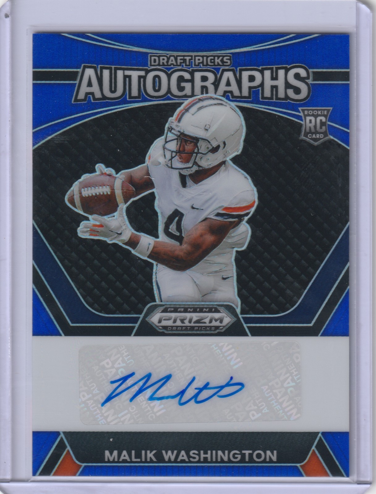 2024 Prizm Draft Picks Autographs Blue #71 Malik Washington RC /149 #DPA-MWN