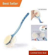 Exfoliating Shower Back Scrubber with Long Handle Ideal for Sensitive Skin