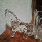 Vintage 1940’s Donkey Pulled Cart Candy Dish Clear Pressed Glass Planter — photo 4