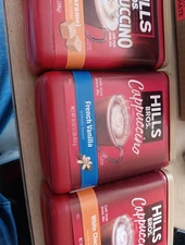 Hills Bros Instant Cappuccino Mix Variety Pack 16 Ounce 3 Flavors Premixed Co...