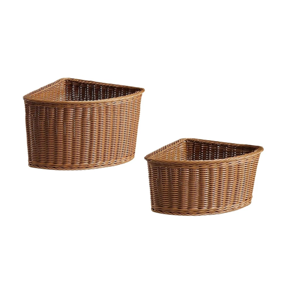 Panier de Rangement D'angle Empilable, Structure En Métal Aspect Rotin - Photo 1/1