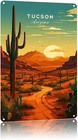 Vintage Tucson Arizona Metal Wall Sign Retro Decor 8x12 Inch