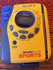 Sony WalkMan Sports Radio Cassette Player WM-FS493 w/Belt Clip Working Nice 