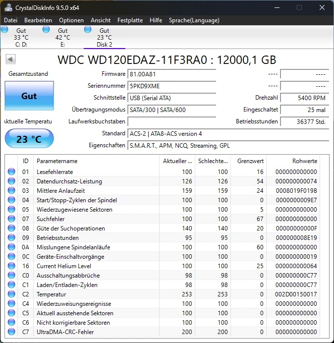 1x 12TB WD120EDAZ SATA-HDD Top Zustand, sehr fairer Preis - Bild 2 von 2