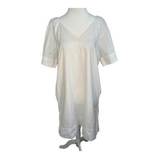 NEW Madewell Women’s Medium Eyelet White V-Neck Mini Shirtdress NWT