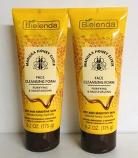 2-Pack Bielenda ~ Manuka Honey Elixir Face Cleansing Foam 6.2 fl oz Each