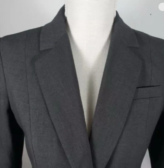 Chaqueta Traje Jessica Simpson 3/4 Un Botón Gris Cuello Solapa. Nuevo con etiquetas Foto 2 de 4