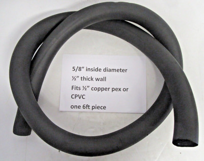 6 ft Pipe Insulation, Insultube, Armaflex, Armacell, 5/8'' I.D. x 1/2'' Wall Solid