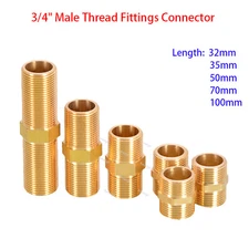 BSP 3/4" Male Thread Long Brass Running Nipple Pipe Fitting Connector Adapter