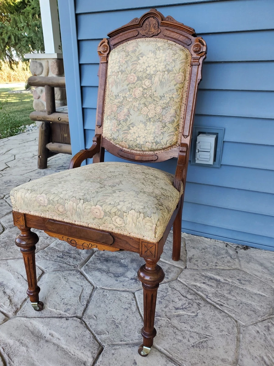 Vintage Antique Ornate Wooden Dining Room Accent Office Chair w
