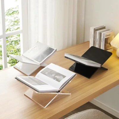 Clear Acrylic Book Stand - Open Book Holder for Reading, Displaying Magazines UK