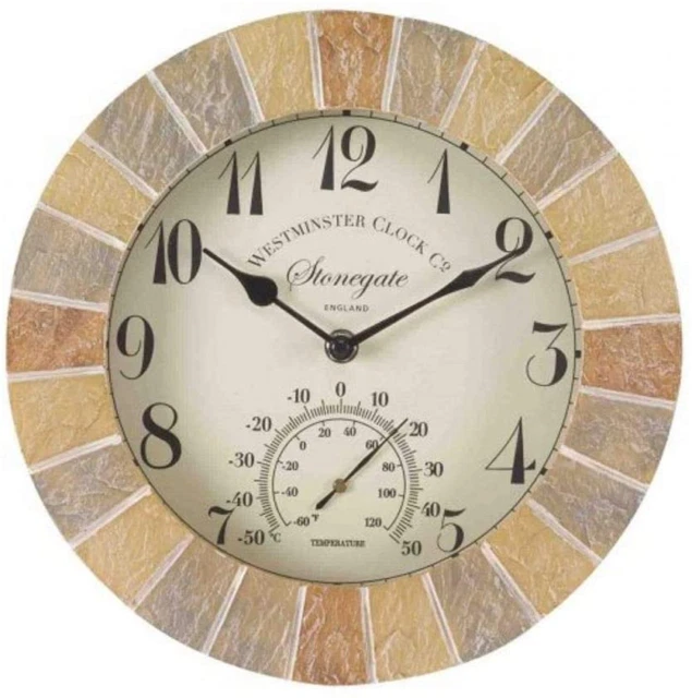 Smart Garden 5065030 10" Stonegate Wall Clock and Thermometer