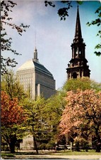 Postcard Arlington Street Church John Hancock Building Boston Massachusetts B175