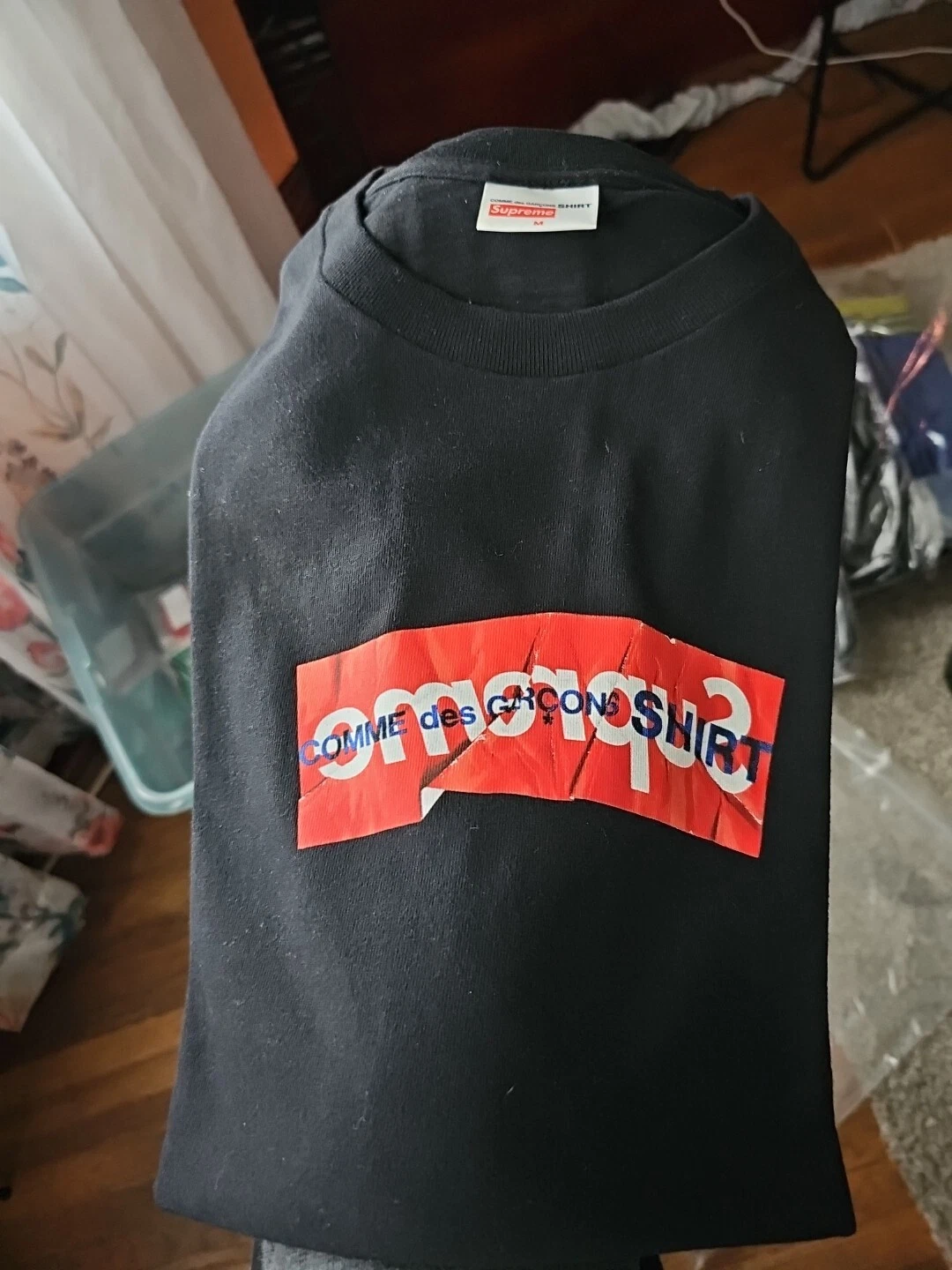 T shirt Supreme Comme Des Garcons CDG boîte logo noir SS17 taille M
