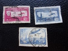 FRANCE - timbre yvert/tellier aérien n° 5 6 12 obl (CYN32)