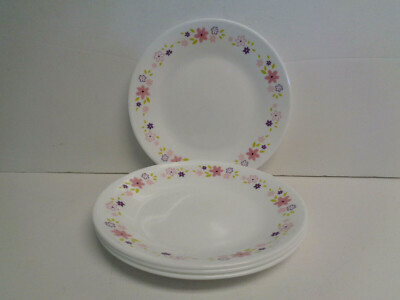 4 Corelle Floral Fantasy Appetizer Dessert Bread/Butter Plates New