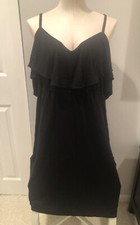 Women’s Old Navy Size XXL Black Sleeveless Ruffle Top Tank Dress