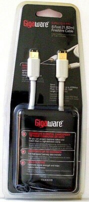 GIGAWARE 1500009 6-FT. FIREWIRE CABLE NEW IN PKG. W/DISCOUNTS FREE U.S. SHIPPING
