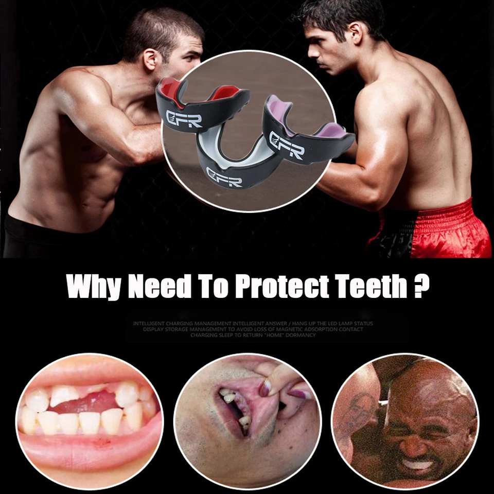 Protector bucal EE. UU. Protector de encías Bruxismo Dental Protección de dientes Rechinar Deportes Boxeo Foto 4 de 4