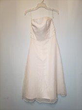 After Six Womens 6 Dress Formal Prom White Strapless Sleeveless Vtg USA No Sash