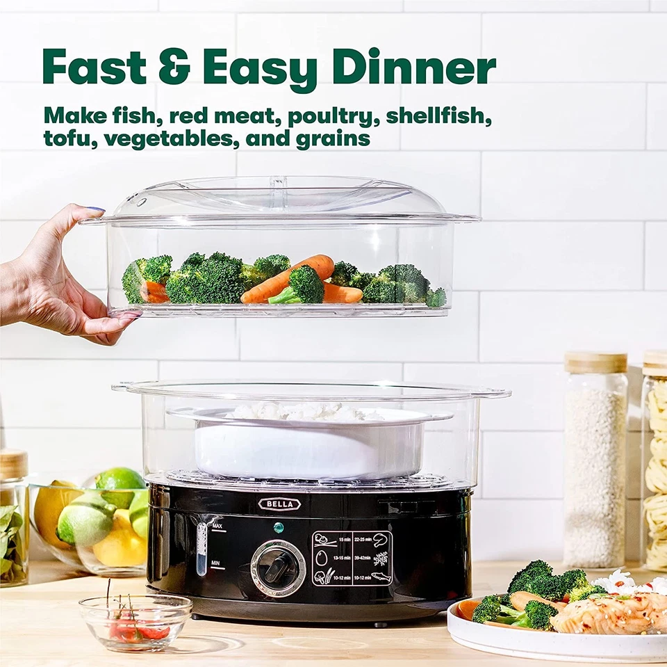 Cocina eléctrica de alimentos olla de vapor de verduras saludables cestas apilables Foto 3 de 4