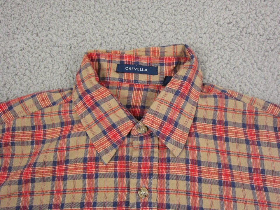 Vintage Arrow Chevella Shirt Adult 38 Medium Red Brown Plaid 80s Cobain Mens - Image 2 of 4