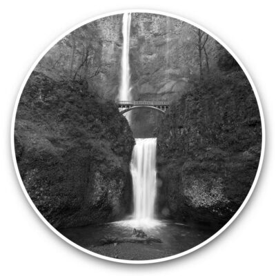 2 x Vinyl Stickers 7.5cm (bw) - Cool Multnomah Falls Oregon #39299 ...