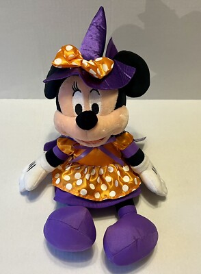 Hallmark Disney Mini Mouse Halloween Witch Plush 15in Orange Purple Hocus Pocus
