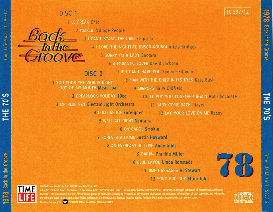 (2CD's) The 70's - Back In The Groove 78 - Eruption, Racey, Frankie Miller, 10cc - Bild 2 von 2