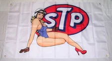 STP 3'X5' FLAG BANNER OIL GAS TREATMENT RICHARD PETTY GULF MOBIL SHELL PENNZOIL