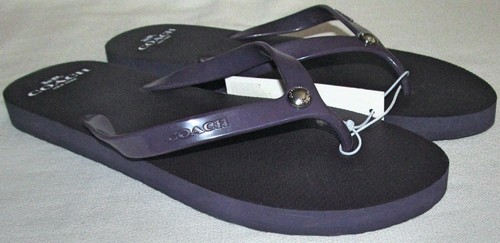 New Coach Purple Rubber Flip Flop Sandals Shoes Womens Size 7 8 9 G3775 |  eBay