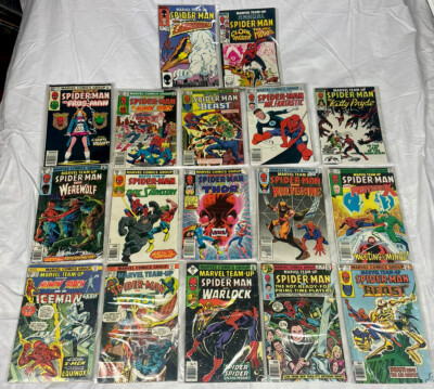 MARVEL TEAM-UP Comic LOT OF 17 VF-VG #23 38 55 74 90 93 102 115 117 118 121 131+