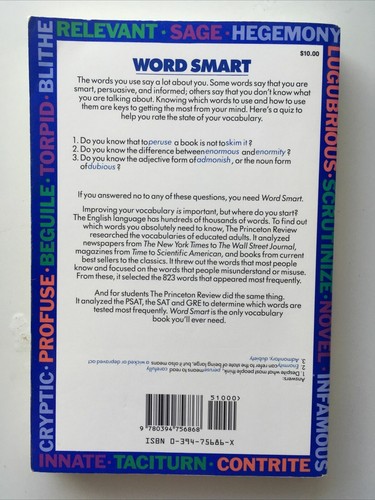 Word Smart Building, An Educated Vocabulary Adam Robinson (Princeton Review) - 第 9/12 張圖片