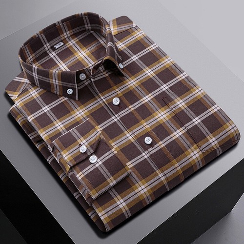 Camisas Oxford de vestir para hombre formales de negocios mangas largas de algodón informales Camisas Prendas para el torso - Imagen 2 de 15