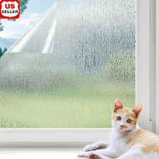 Semi-Private Window Film Static Cling UV Protection Frosted Glass Design New