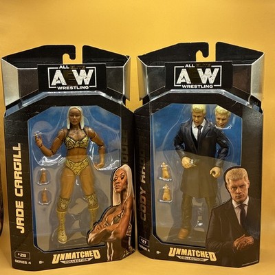 AEW Unmatched Collection Series 4 Cody Rhodes #27 & Jade Cargill #28 Figures New
