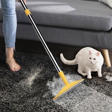Carpet Rake for Pet Hair Removal   Reusable Cat  Dog Hair Remover Broom with...