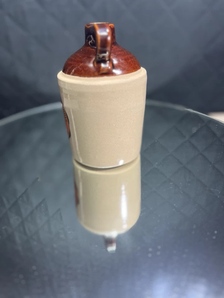 Vintage 1867 University Illinois Stoneware Jug 5” College Football  Brown/Beige - Image 4 of 4