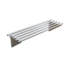 Stainless Steel Tubular Wall Mount Shelf 14x48 Inches for Commercial Kitchen,...
