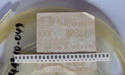50 Stück SMD-Kondensator 10nF  50/63V  10%  X7R  1206 AN20ZD0103KBB (A) #10nFSMD