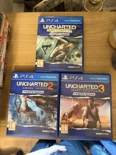 Uncharted 1, Uncharted 2, Uncharted 3 Remastered Trilogy PS4 rare single titles 