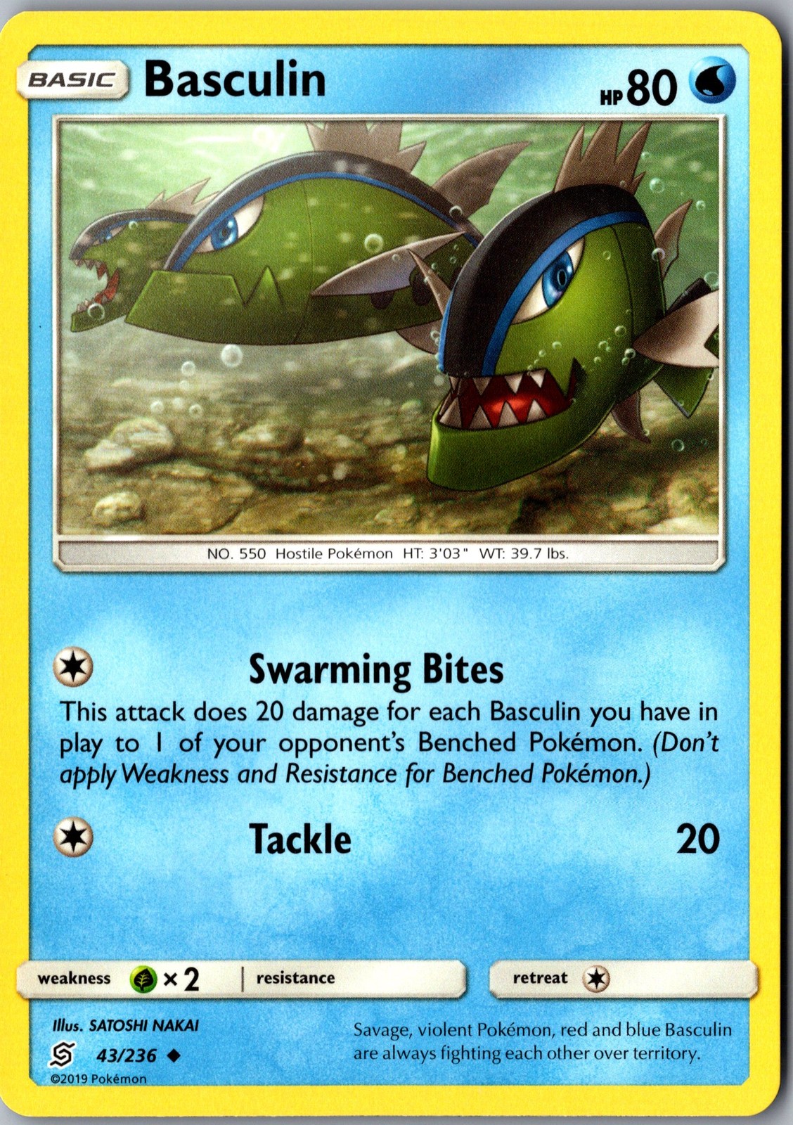 Basculin 43/236 Uncommon Unified Minds Lightly Played Pokemon Card TCG Single