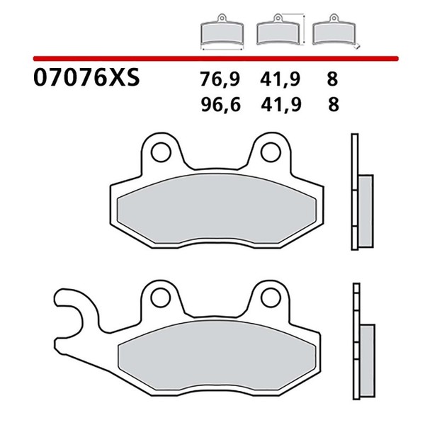 Brembo Hinteres BREMSBELAGE-KIT FUR Peugeot Geopolis Premium 125 07-12-COD.07076-image