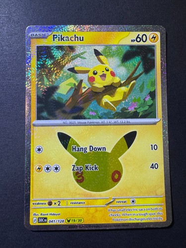 Pikachu (19/30) 41/128 30th Celebration Holo Rare NM Pokemon TCG